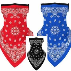 3-PC Adult Fashion Neck Gaiter Buff With Ear Loops